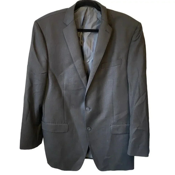 Calvin Klein Lord & Taylor Men's 44L Slim Fit Suit Blazer Jacket Gray 100% Wool - Picture 1 of 14